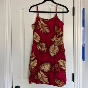 The Hawaiian Original Hawaiian Red Floral 100% Cotton Dress